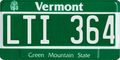 VT license plate LTI364
