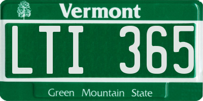 VT license plate LTI365