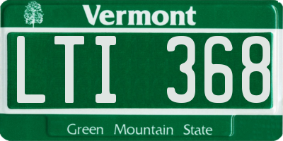 VT license plate LTI368