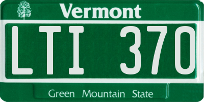 VT license plate LTI370