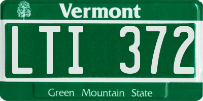 VT license plate LTI372