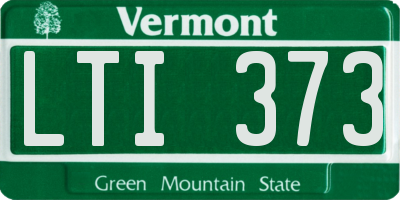 VT license plate LTI373