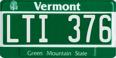 VT license plate LTI376