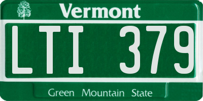 VT license plate LTI379