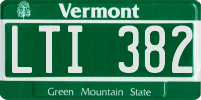 VT license plate LTI382