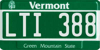 VT license plate LTI388