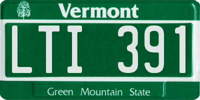 VT license plate LTI391