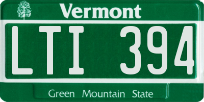 VT license plate LTI394