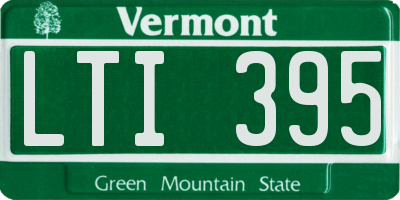 VT license plate LTI395