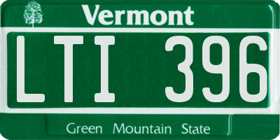 VT license plate LTI396