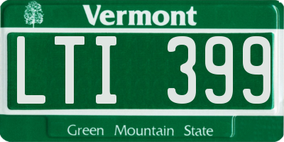 VT license plate LTI399