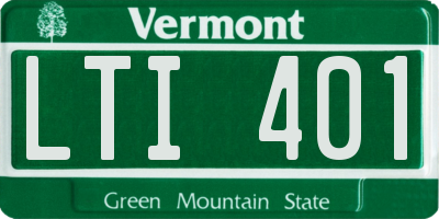 VT license plate LTI401