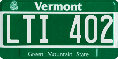 VT license plate LTI402