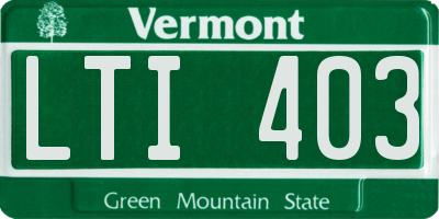 VT license plate LTI403