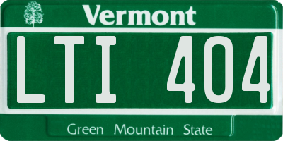 VT license plate LTI404