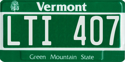 VT license plate LTI407