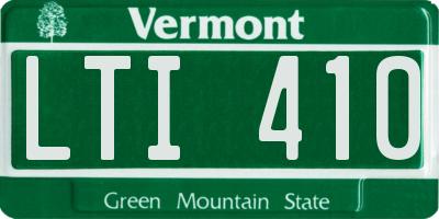 VT license plate LTI410
