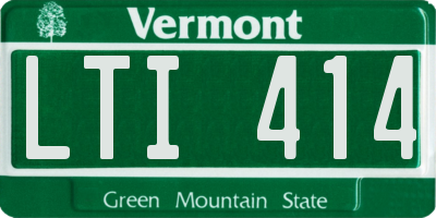 VT license plate LTI414