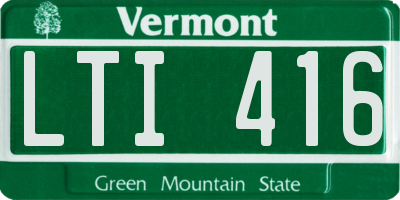 VT license plate LTI416