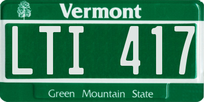 VT license plate LTI417