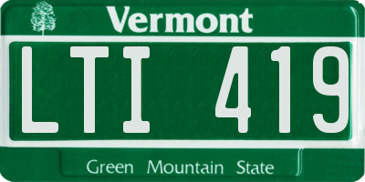 VT license plate LTI419