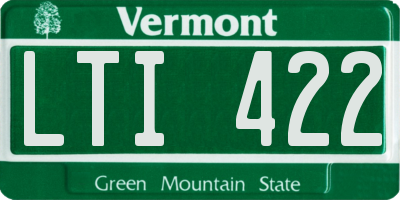 VT license plate LTI422