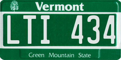 VT license plate LTI434