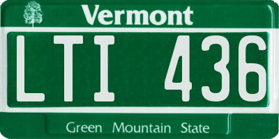 VT license plate LTI436