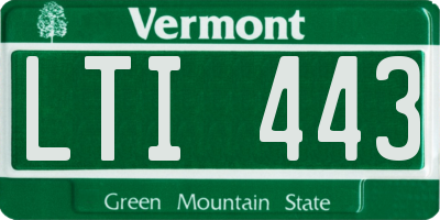 VT license plate LTI443