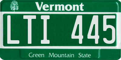 VT license plate LTI445