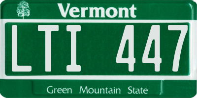VT license plate LTI447