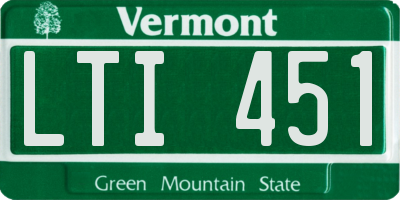 VT license plate LTI451