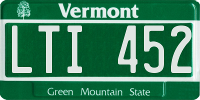 VT license plate LTI452