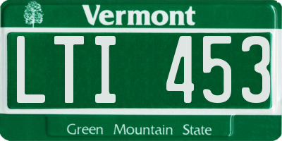 VT license plate LTI453