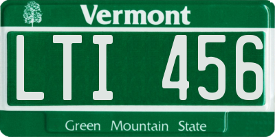 VT license plate LTI456