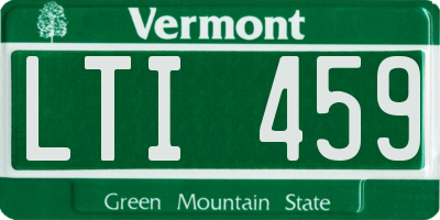 VT license plate LTI459