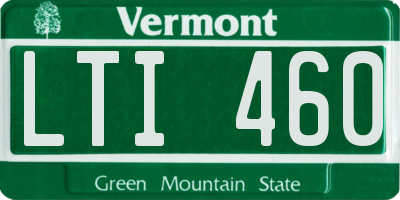 VT license plate LTI460