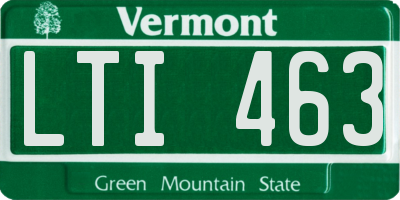 VT license plate LTI463