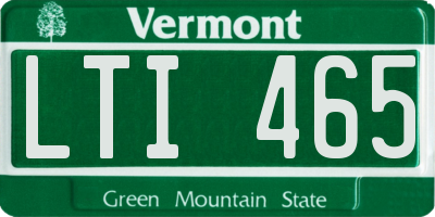VT license plate LTI465