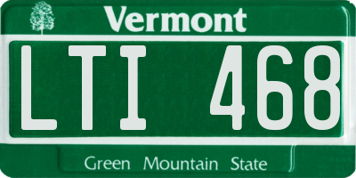 VT license plate LTI468