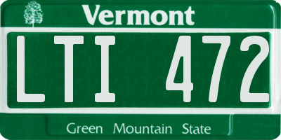 VT license plate LTI472