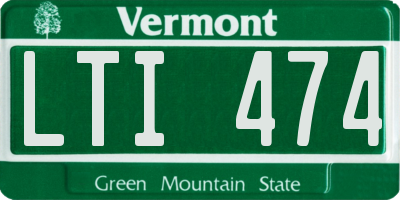 VT license plate LTI474