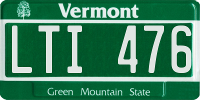 VT license plate LTI476
