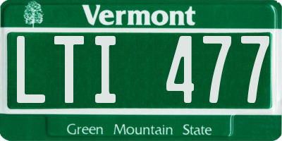 VT license plate LTI477