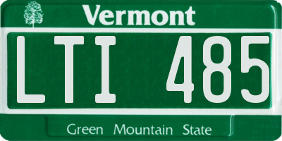 VT license plate LTI485