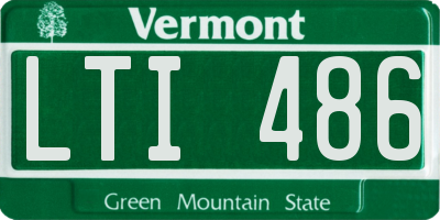 VT license plate LTI486