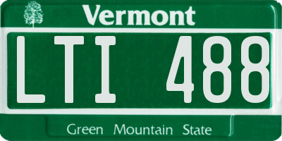 VT license plate LTI488