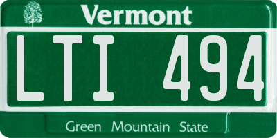 VT license plate LTI494