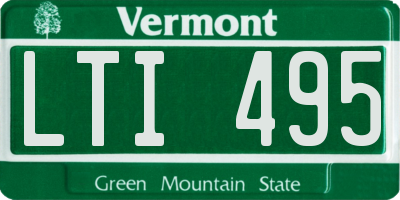 VT license plate LTI495