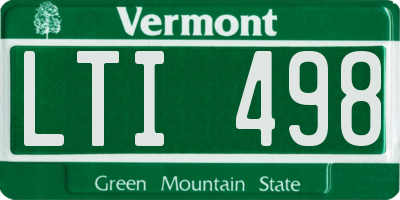 VT license plate LTI498